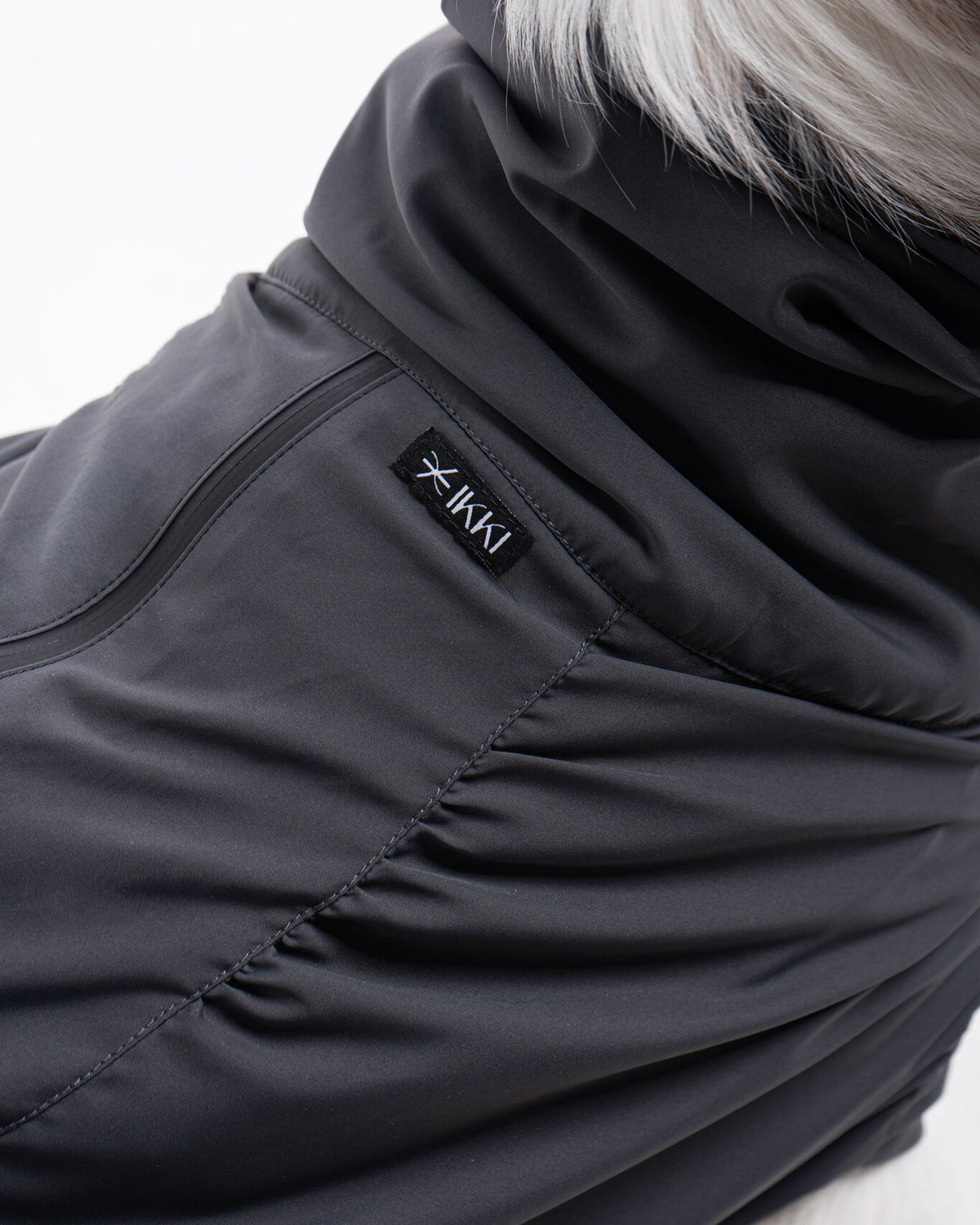 Helena Raincoat in Dusk-Black, close-up detail