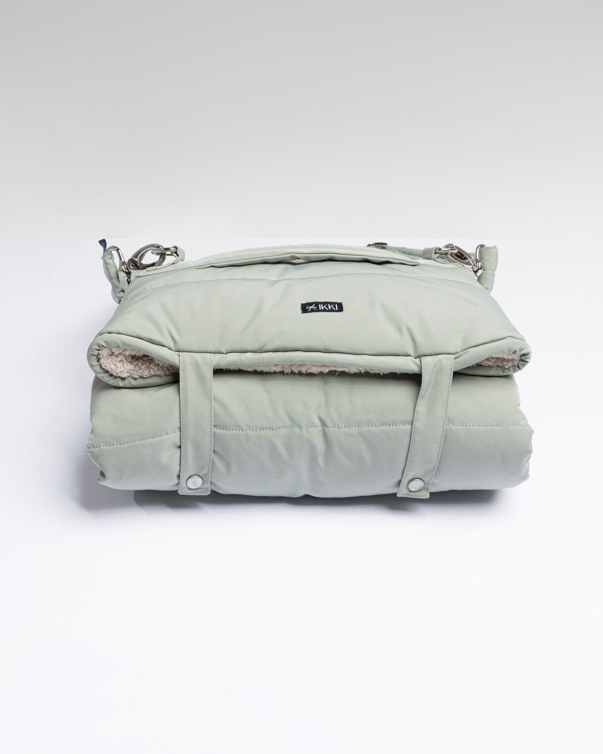 Ole Mat in Mint, folded with carry strap